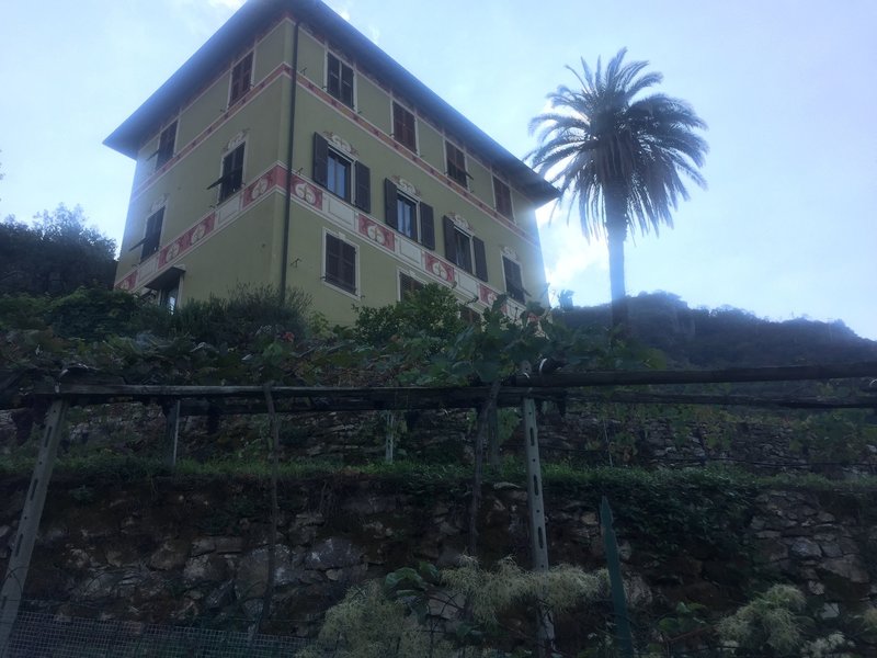 One of the many colorful villas you pass by in Mortola.