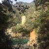 Looking back across the bay to the guard tower at San Fruttuoso