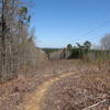 The Power Line Trail, turning back under the power lines before the downhill descent into the woods