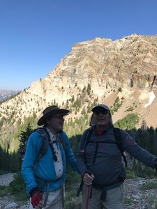 Old guys beneath the Boulders.