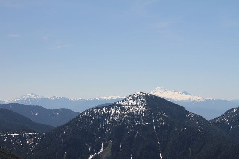 Mount Baker and Shuksan from the summit of Mount Saint Benedict