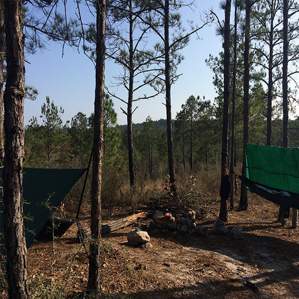 Campsite on the Backbone Trail on top of a ridgeline. Fire ring was already there. Great view.