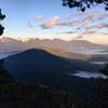 View of Howe Sound and mountains of Howe Sound Crest (Brunswick, Harvey, Lions) from Mount Killam.