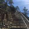 Steps in last section of the Mount Umunhum Trail, leading to the summit.