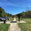 Starner Road parking area showing kiosk and restroom facility.