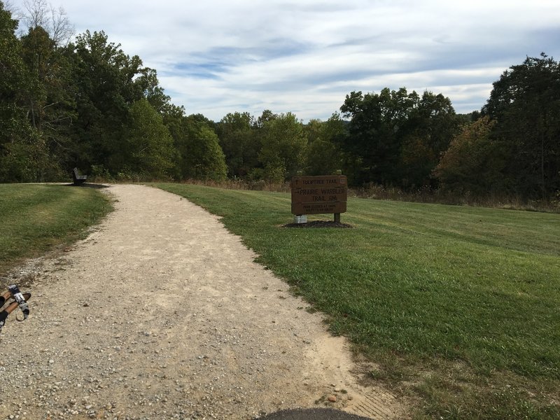 Gravel portion of trail along shelter house