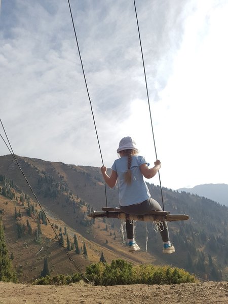 Swings under the sky.