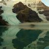 Mt. Robson reflecting into Berg Lake on a clear, still morning