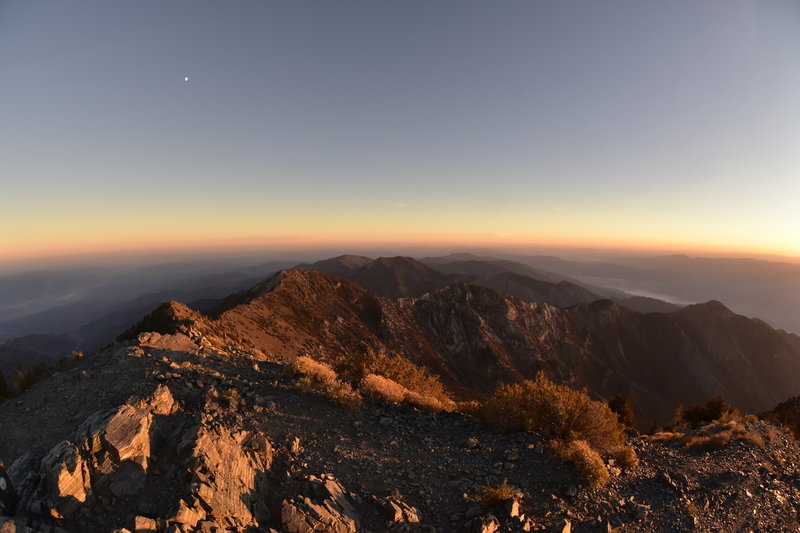 Looking south from Telescope Peak at sunset.