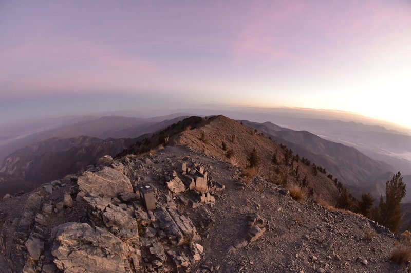 Looking north from Telescope Peak at sunrise.