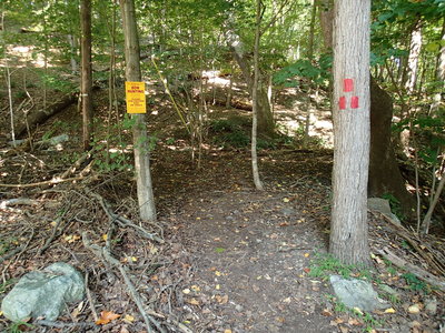 Start of trail from Lakeshore Drive in Montville