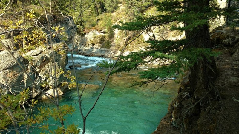 Maligne River in the lower part of Maligne Canyon, between the 4th and 5th bridges of Maligne Canyon Trail