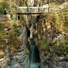 Crossing Maligne Canyon on the 3rd bridge of the Maligne Canyon Trail