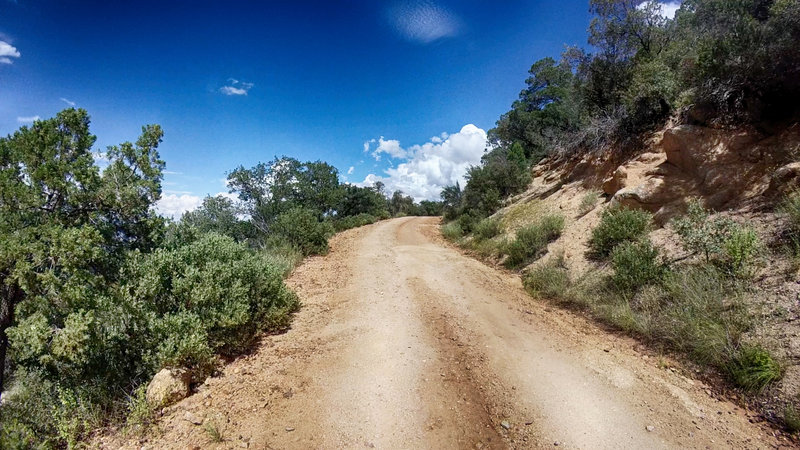 Feel the pain...don't worry, what seems like a long and precarious uphill on an endless switchback dirt road will eventually reward you with the coolest part of Cooper Loop starting at the Clark Springs trailhead.