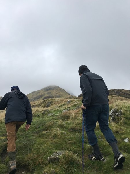 Heading up the mountain. The summit is not visible.