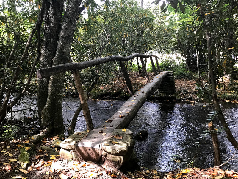 Footbridge at the Big Fork trailhead  on Cataloochee Rd.