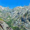 Looking up the Hamilton Creek Canyon with Angles Wings on the left and Mt. Stewart in the center.