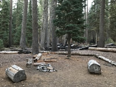 Campsite at junction of Stanshaw and Haypress Trails.