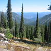 Looking down into the Cougar drainage.