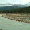 Smoky River at the Moose River Route Smoky River crossing. Calumet Ridge is in the background.