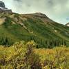 Mumm Peak on the left, and other "hills" just west of the Moose River Route, near the Alberta/B.C. border.