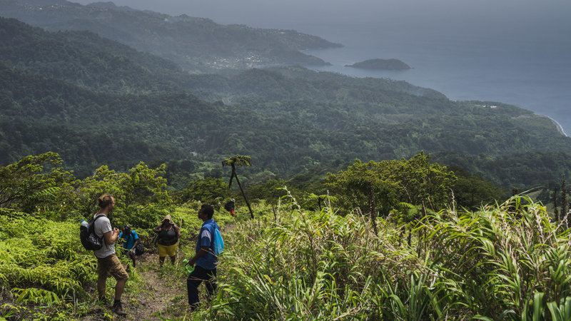 Going up to the top of the Volcano.