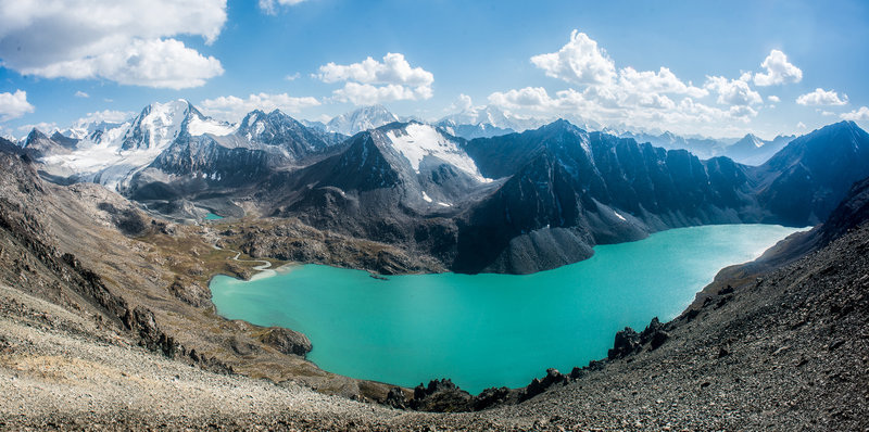 Beautiful Lake Ala-Kol, Kyrgyzstan.