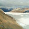 Reef Icefiled looking northeast from just above Snowbird Pass. Coleman Glacier flows north down off the edge in the center of the picture