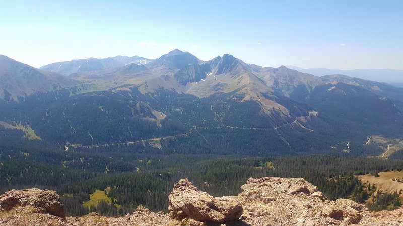 View of Nokhu Crags from the summit of Iron Mountain