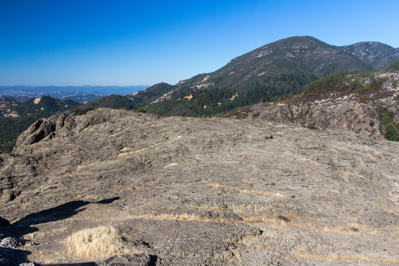 Table Rock with its volcanic surface.