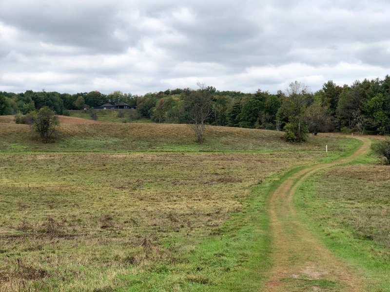 The trail as it makes its way through the fields.