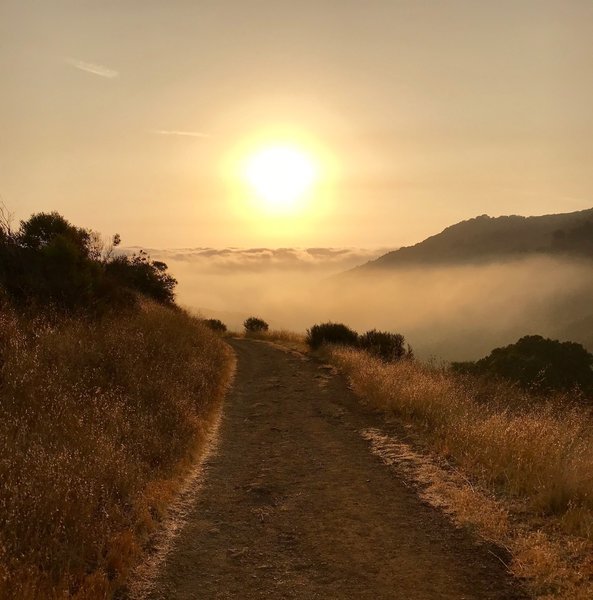 Sunrise with clouds over the valley.