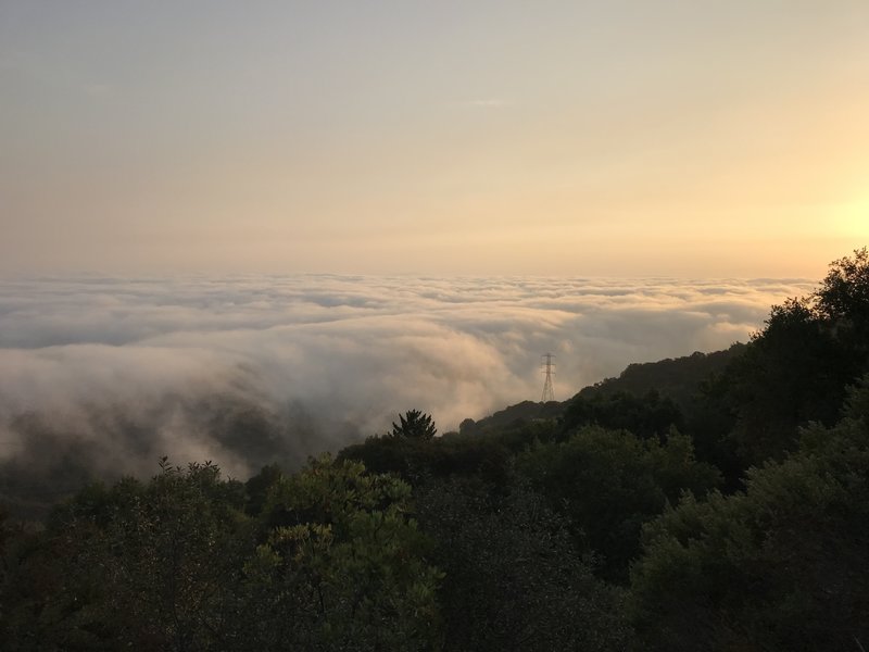 Sunrise with clouds over the valley