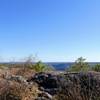 Winds whip the American Flag atop Prospect Rock off the Appalachian Trail in southern NY State