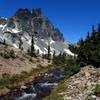 Cottonwood Creek below the east face of Mount Thielsen.