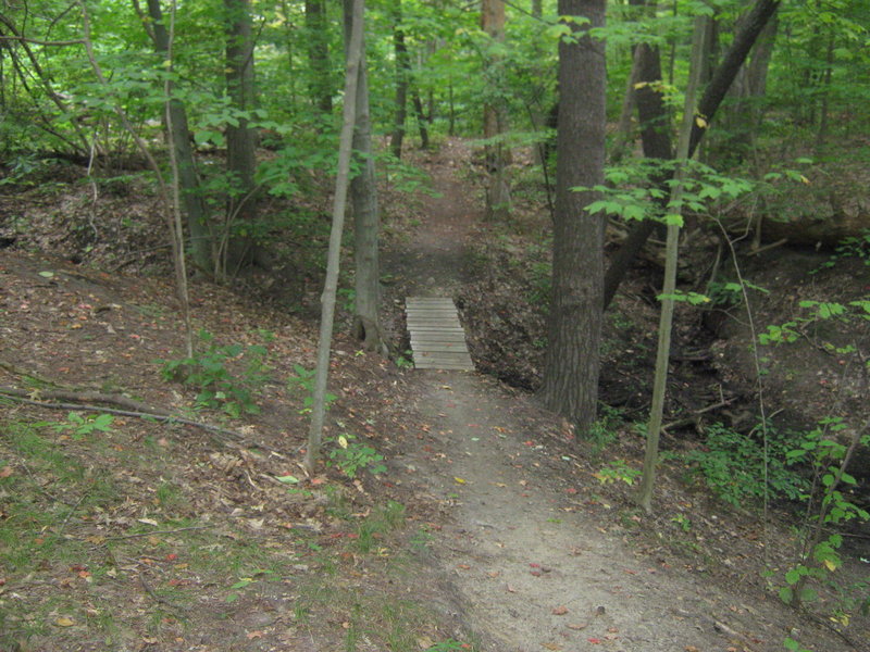 Short bridge over a small ravine.