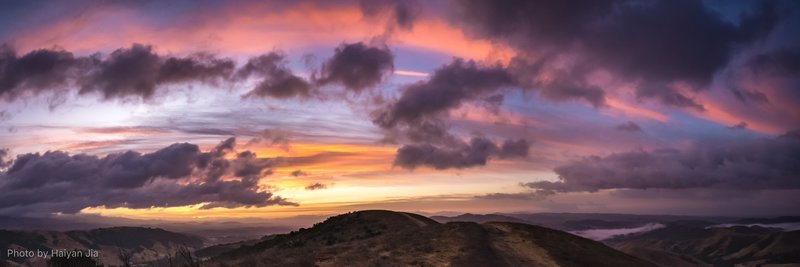 Panaroma view minutes before sunrise.