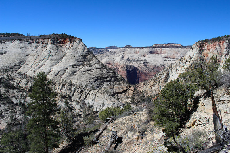 A glimpse of Angel's Landing from the East Rim Trail