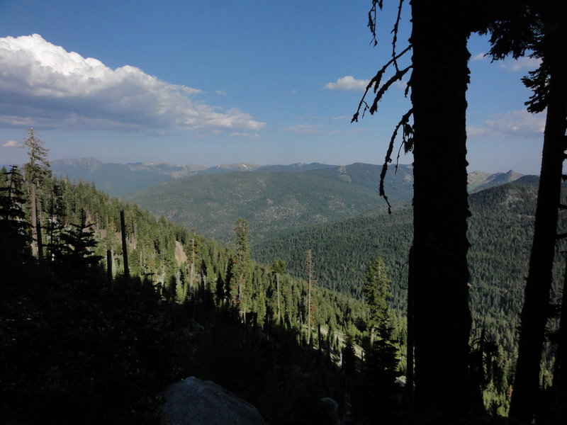 Looking southeast toward Mount Shasta and Pacific Crest Trail from Bingham Lake Trail.
