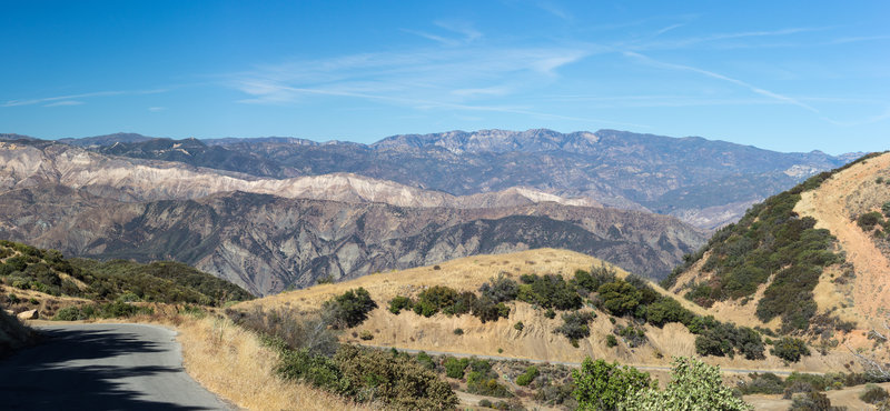 A view into Los Padres National Forest from East Camino Cielo