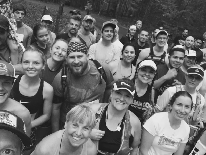 Runners standing around at the Cossatot Half Marathon.