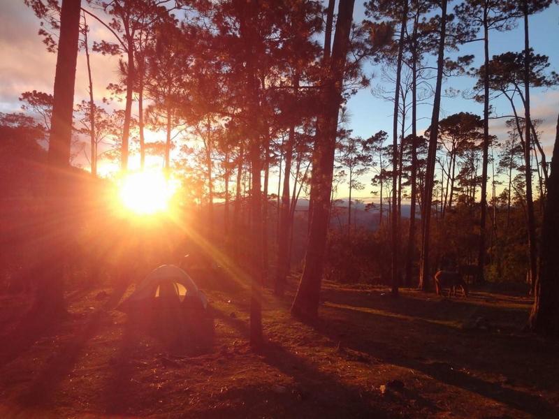 The sunrise seen from the campsite.