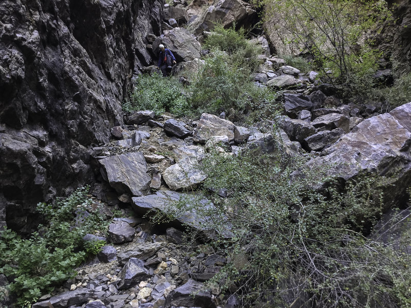 Steep, rocky trail.