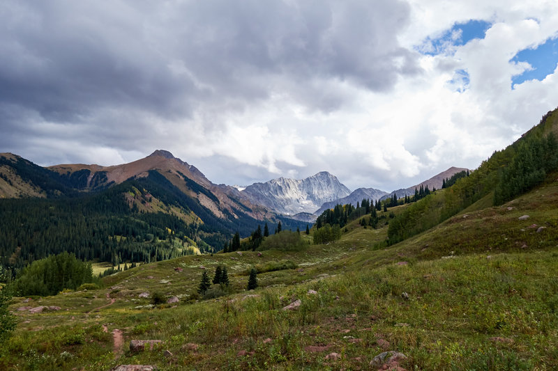 Looking south up Capitol Creek valley towards Capitol Peak.