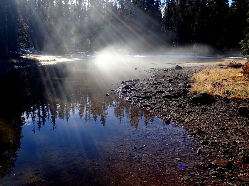 Early morning fog at Puck Lakes