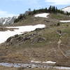 Shelf Lakes Trail, a short distance beyond the lakes. Photo from early July.