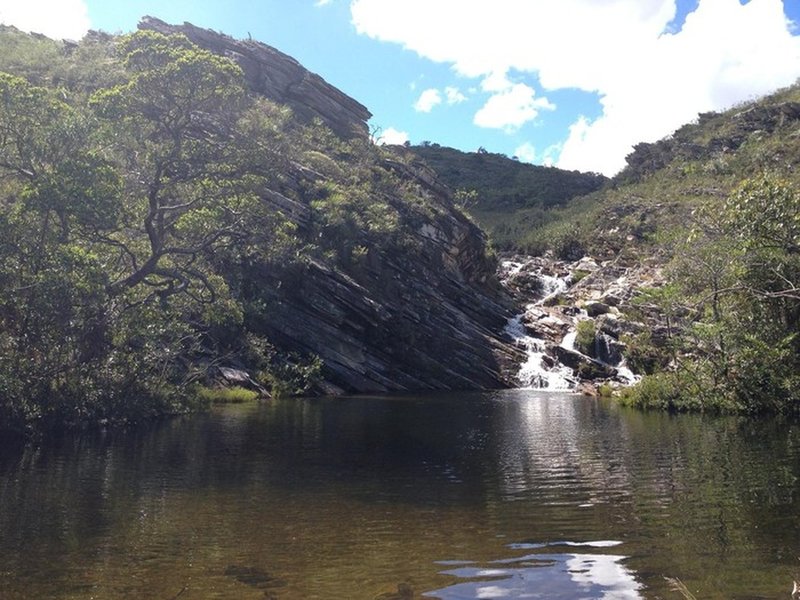 Congonhas Waterfall seen from behind.