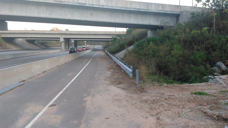 Looking at Little Drive, from the I-540 Overpass.