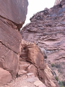 Steps carved out of the sandstone.