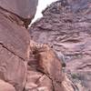 Steps carved out of the sandstone.